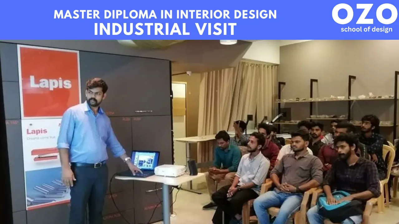 Master Diploma in Interior Design students at a showroom presentation