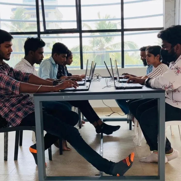 Students working on laptops in the lab