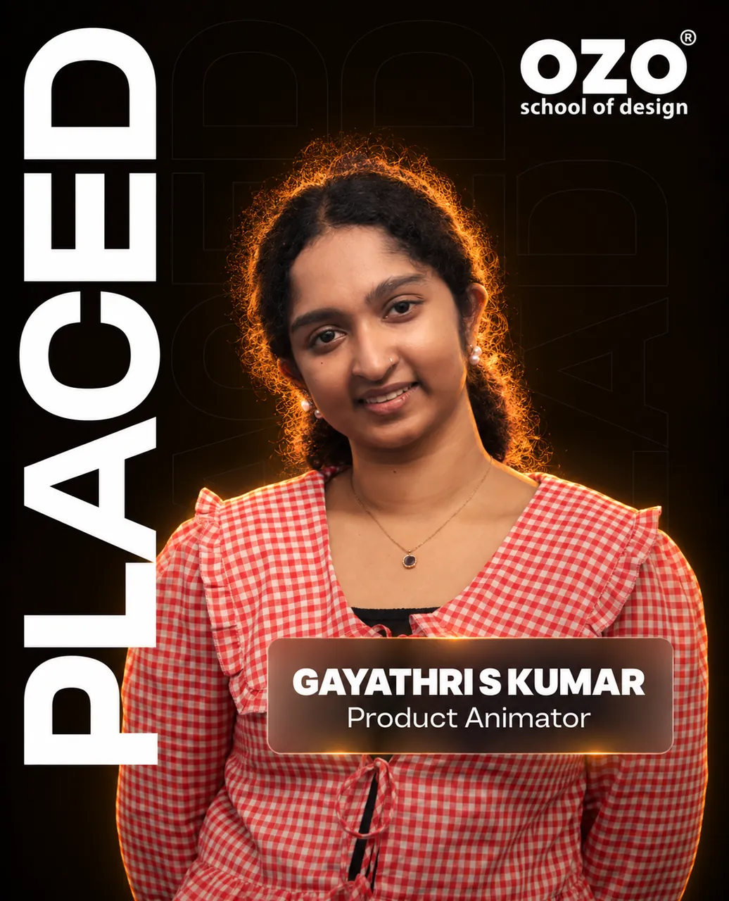 Gayathri S Kumar, placed as a Product Animator