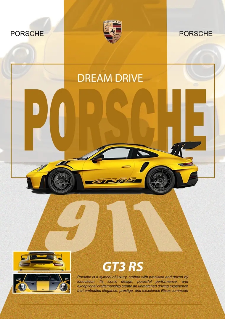 Porsche poster by an OZO student