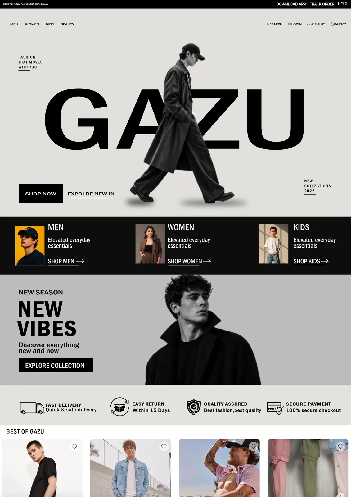 GAZU fashion store website design