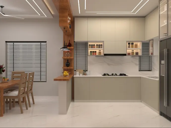 Student work of Interior designing of a modern kitchen