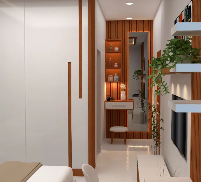 Student's interior designing work of a sitting room